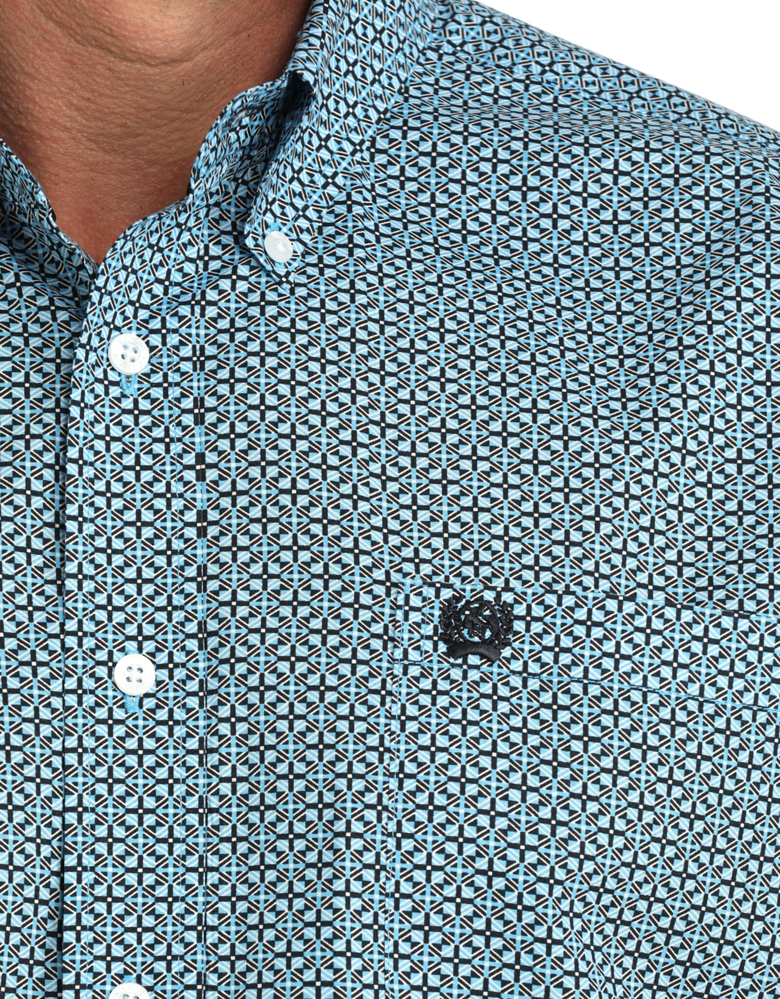 Cinch Mens Classic Cinch Dark Blue Print Long Sleeve Western Button Shirt