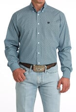Cinch Mens Classic Cinch Dark Blue Print Long Sleeve Western Button Shirt