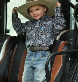 Cinch Boys Toddler Cinch Blue and Brown Paisley Long Sleeve Western Button Shirt