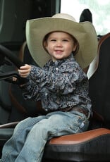 Cinch Boys Infant Cinch Blue and Brown Paisley Long Sleeve Western Button Shirt