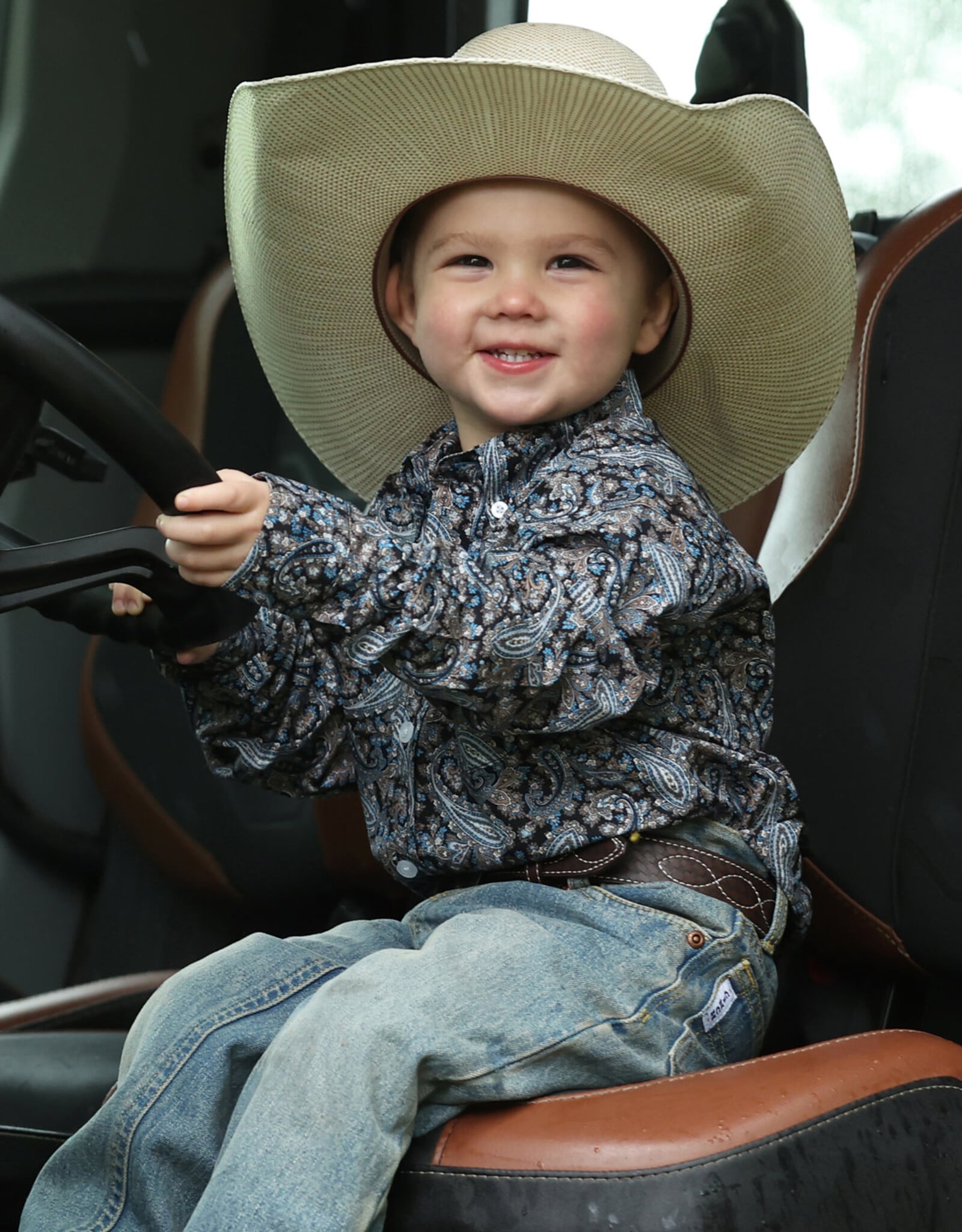 Cinch Boys Infant Cinch Blue and Brown Paisley Long Sleeve Western Button Shirt
