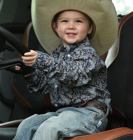 Cinch Boys Infant Cinch Blue and Brown Paisley Long Sleeve Western Button Shirt
