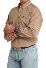 Cinch Mens Classic Cinch Solid Khaki Long Sleeve Western Button Shirt