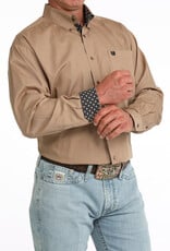Cinch Mens Classic Cinch Solid Khaki Long Sleeve Western Button Shirt