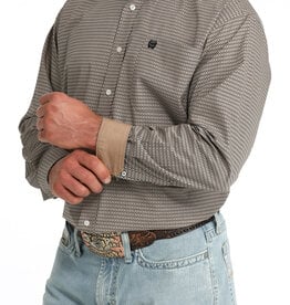 Cinch Mens Classic Cinch Black Khaki Print Long Sleeve Western Button Shirt