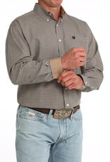 Cinch Mens Classic Cinch Black Khaki Print Long Sleeve Western Button Shirt