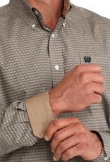 Cinch Mens Classic Cinch Black Khaki Print Long Sleeve Western Button Shirt