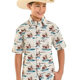 Boys Rock N Roll Western Scene Short Sleeve Snap Shirt