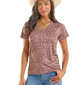 Womens Panhandle Slim Western Print Short Sleeve Performance Shirt
