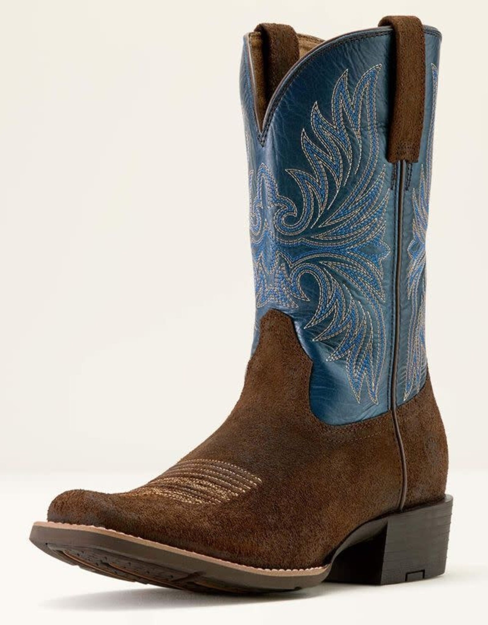Ariat Mens Ariat Chocolate Smokehouse Roughout Cutter Toe Western Cowboy Boot