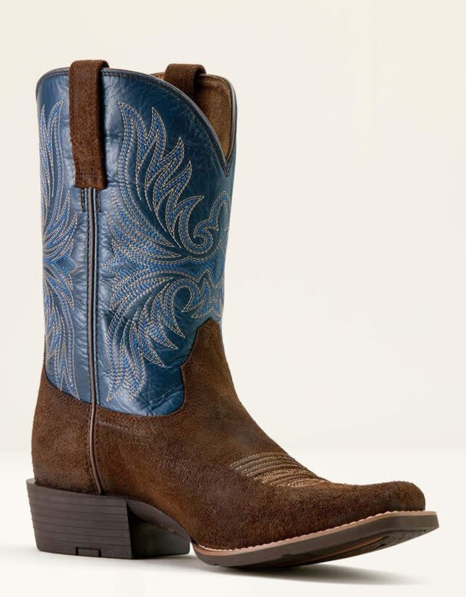Ariat Mens Ariat Chocolate Smokehouse Roughout Cutter Toe Western Cowboy Boot