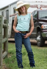 Cruel Girl Girls Heather Blue Cowboy Boot Ruffle Sleeve Tank Top