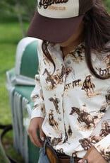Womens Cruel Denim Ranch Riding Long Sleeve Western Button Shirt