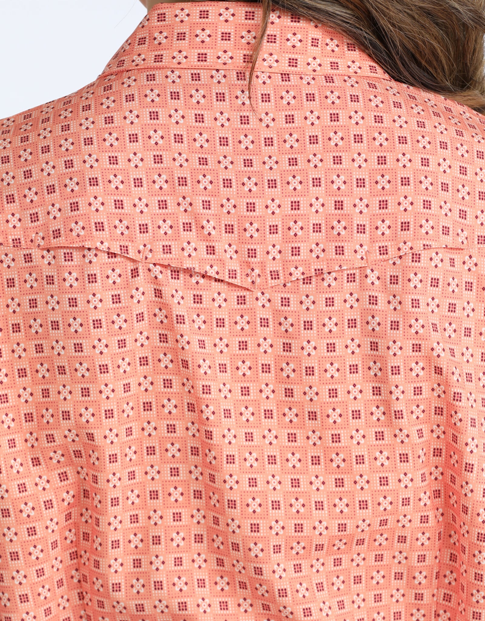 Cinch Womens Cinch Coral Print Arena Flex Long Sleeve Western Snap Shirt