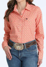 Cinch Womens Cinch Coral Print Arena Flex Long Sleeve Western Snap Shirt