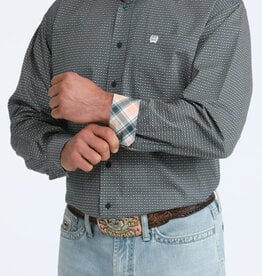Cinch Mens Classic Cinch Teal Geo Print Long Sleeve Western Button Shirt