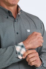 Cinch Mens Classic Cinch Teal Geo Print Long Sleeve Western Button Shirt