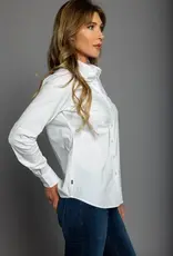 Womens Kimes White KR Team Long Sleeve Button Down Western Arena Shirt