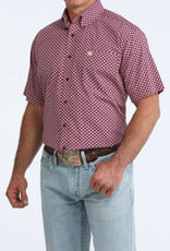 Cinch Mens Cinch Short Sleeve Purple Geo Print Western Button Shirt