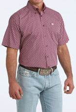 Cinch Mens Cinch Short Sleeve Purple Geo Print Western Button Shirt