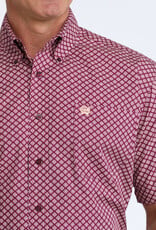 Cinch Mens Cinch Short Sleeve Purple Geo Print Western Button Shirt