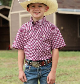Cinch Boys Cinch Purple Geo Short Sleeve Button Western Shirt