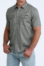 Cinch Mens Cinch Navy Print Vented Short Sleeve Western Snap Camp Shirt