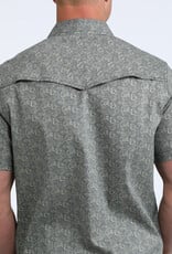 Cinch Mens Cinch Navy Print Vented Short Sleeve Western Snap Camp Shirt