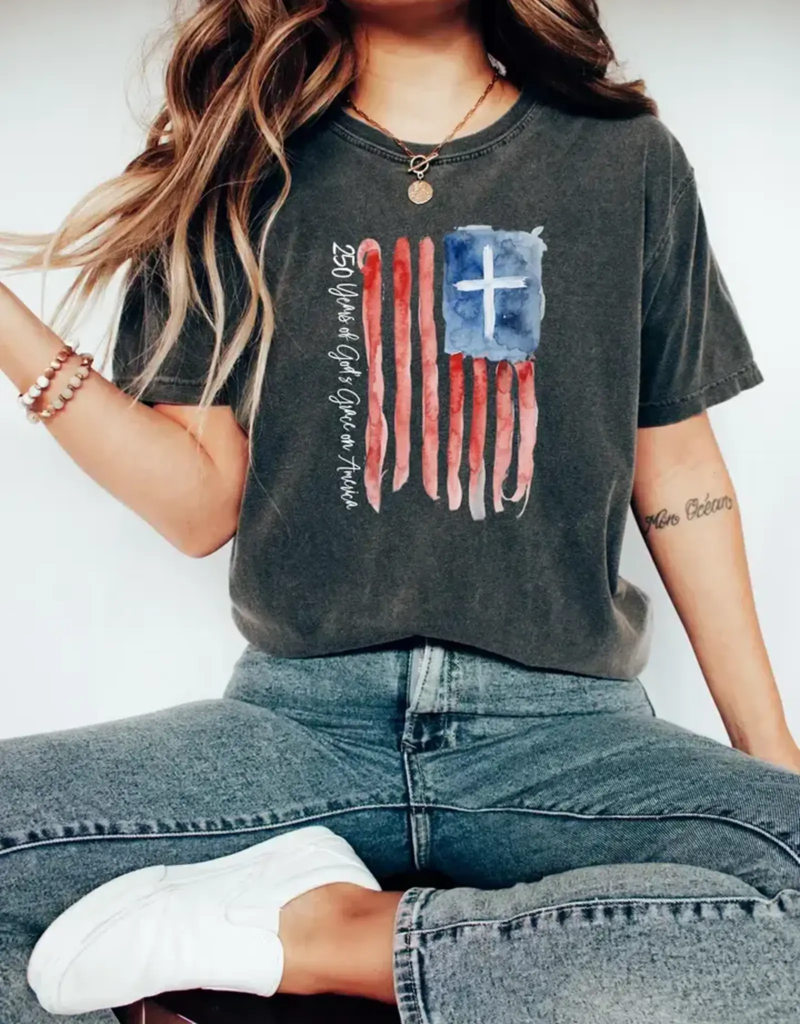 250 Years Gods Grace Black Short Sleeve T-shirt