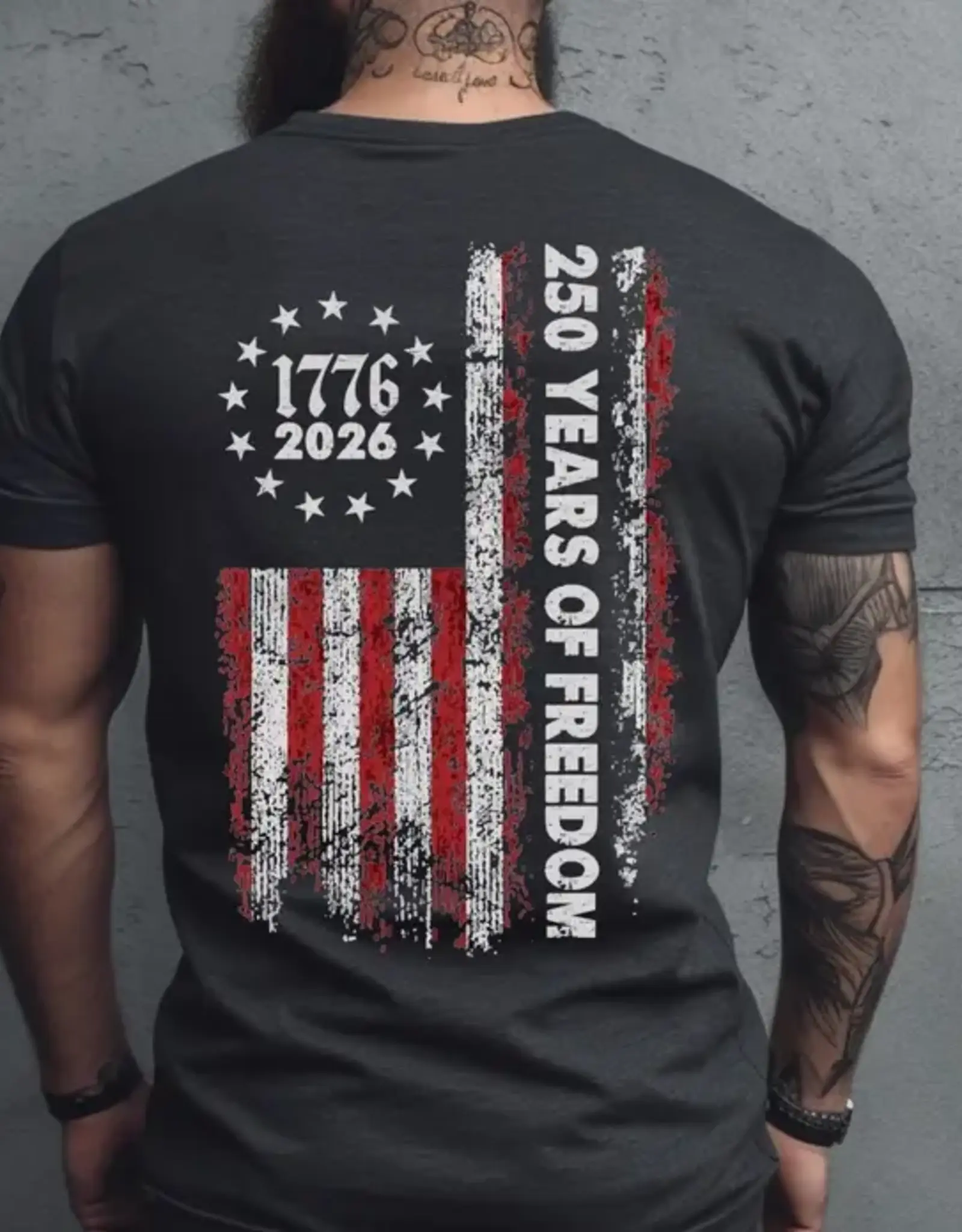 250 Years Of Freedom Charcoal Short Sleeve T-shirt
