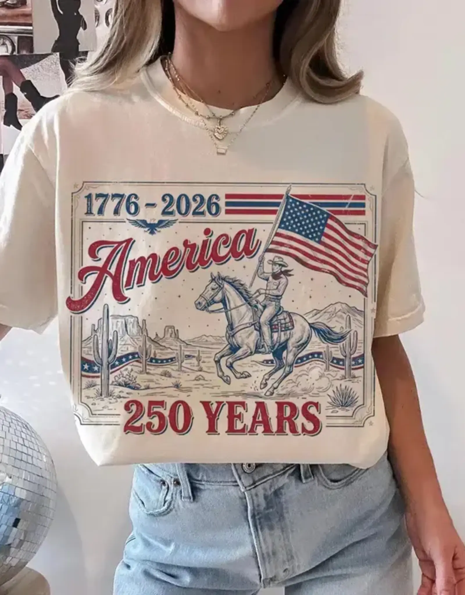 250 Years America Sand Short Sleeve T-shirt