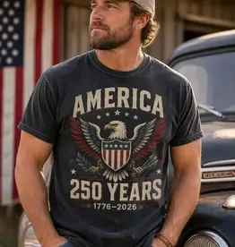 250 Years America Black Eagle Short Sleeve T-shirt