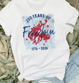 250 Years Of Freedom White Western Short Sleeve T-shirt
