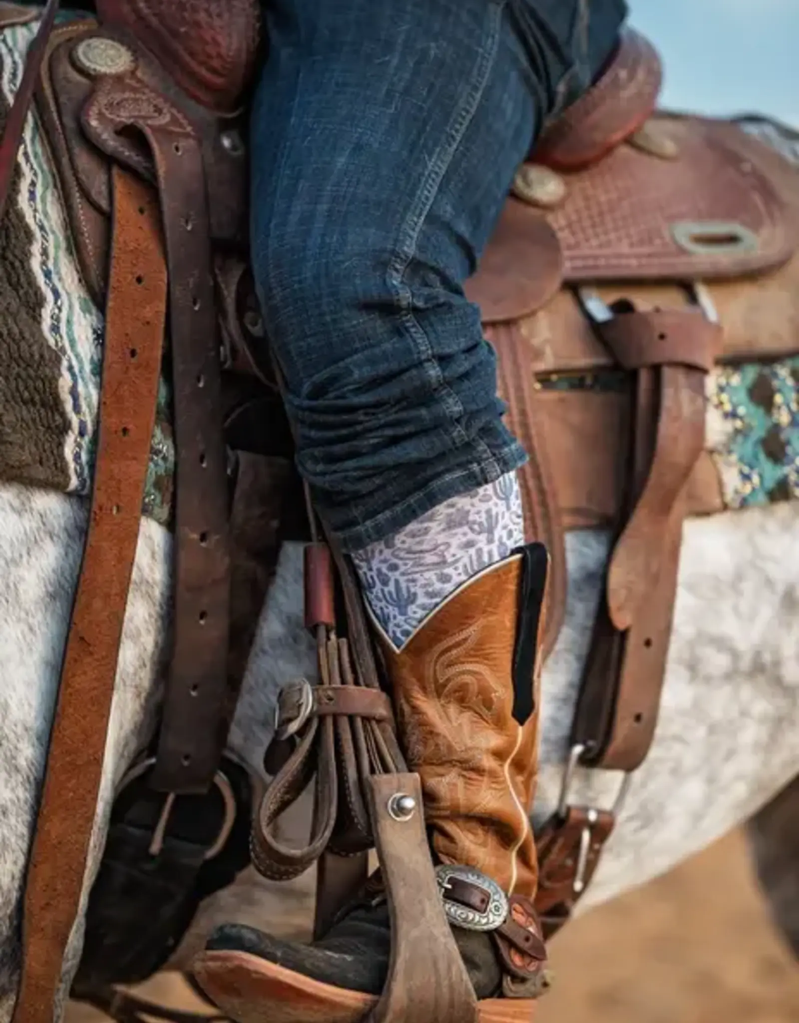 Red Barn Socks Red Barn Blue Hat Trick Boot Socks