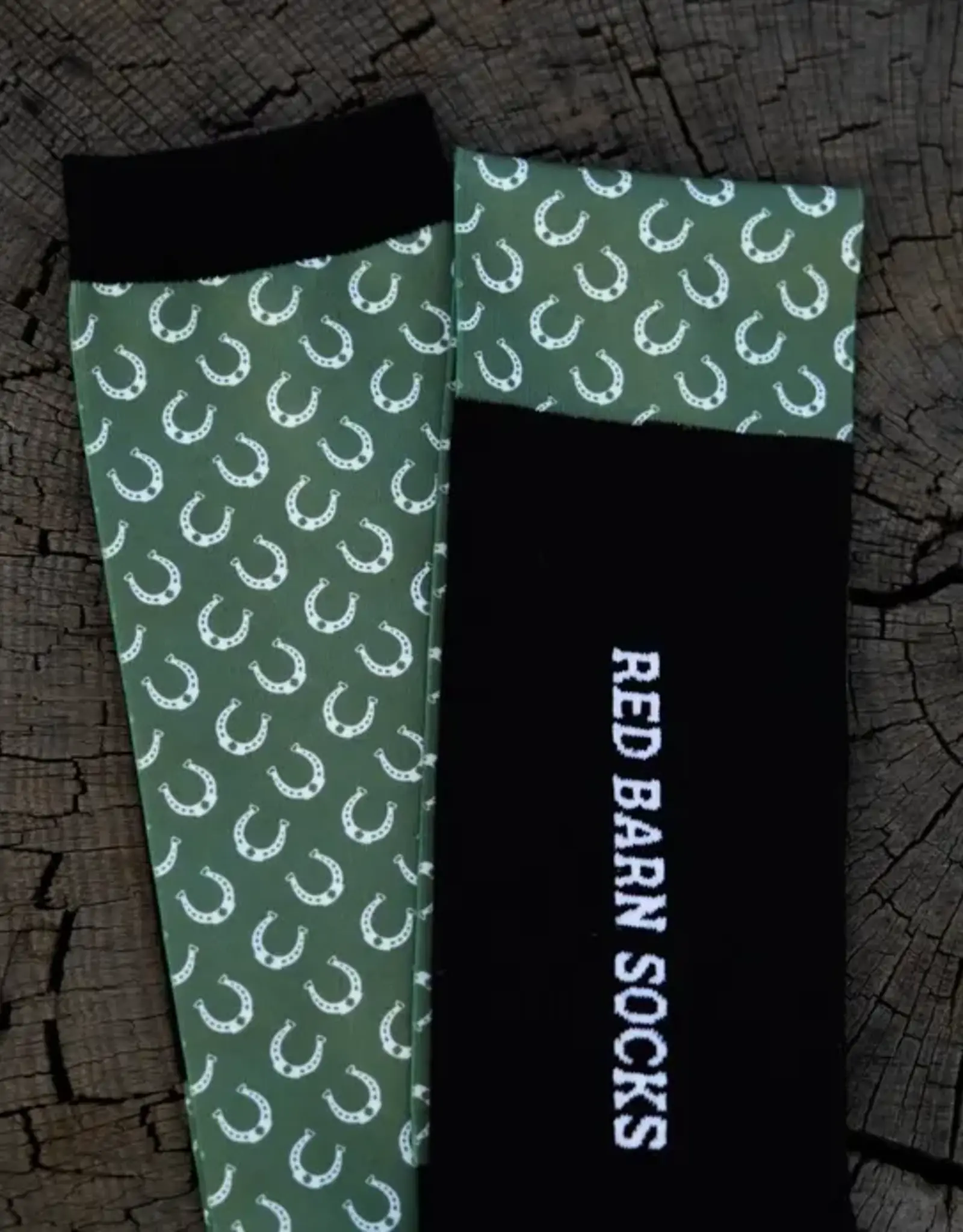 Red Barn Socks Red Barn Lucky You Green Horseshoe Boot Socks