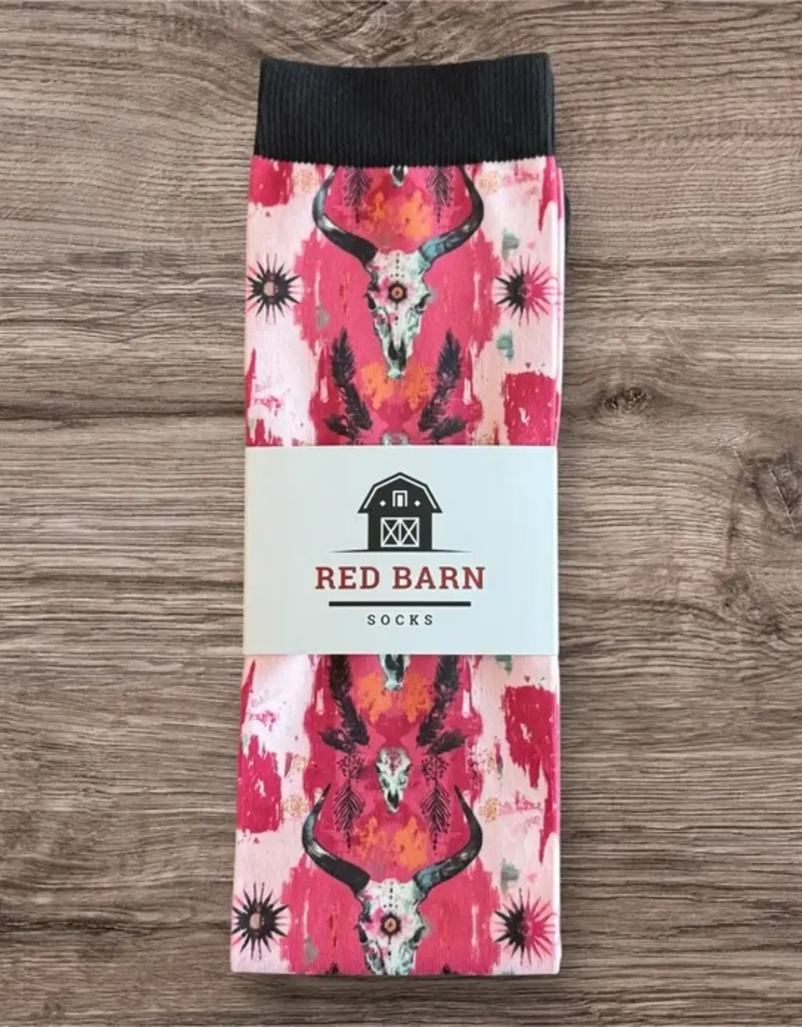 Red Barn Socks Red Barn Wild At Heart Longhorn Skull Print Boot Socks
