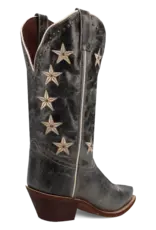 Womens Laredo Black Distressed Studded Stars N Strips Snip Toe Western Boot