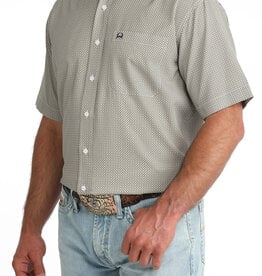 Cinch Mens Cinch Gold Navy Print Short Sleeve Arena Flex Western Button Shirt