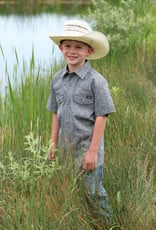 Cinch Boys Cinch Navy Print Short Sleeve Western Camp Shirt