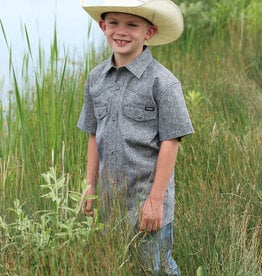 Cinch Boys Cinch Navy Print Short Sleeve Western Camp Shirt