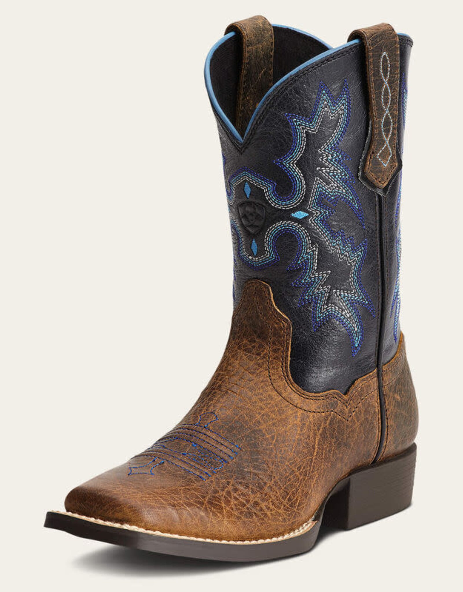 Ariat Ariat Kids Earth Navy  Square Toe Tombstone Cowboy Boot
