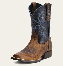 Ariat Ariat Kids Earth Navy  Square Toe Tombstone Cowboy Boot
