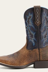 Ariat Ariat Kids Earth Navy  Square Toe Tombstone Cowboy Boot