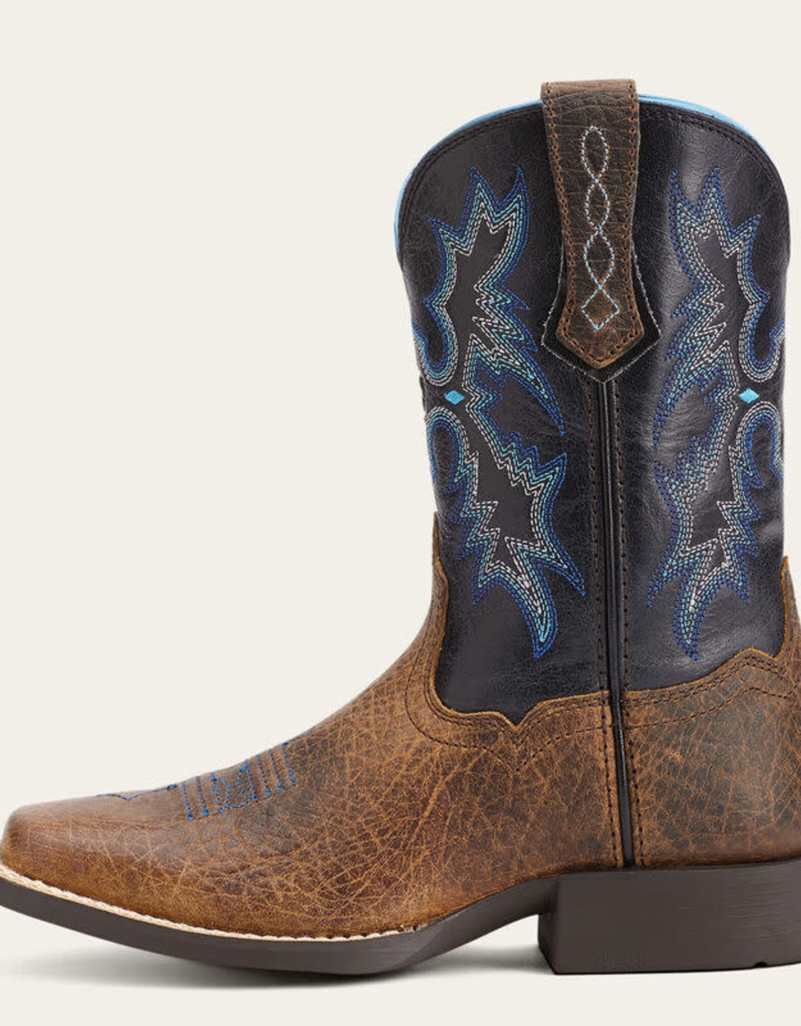 Ariat Ariat Kids Earth Navy  Square Toe Tombstone Cowboy Boot