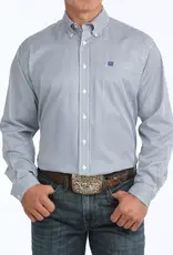Cinch Mens Cinch Long Sleeve Royal Stripe Tencel Button Western Arena Shirt