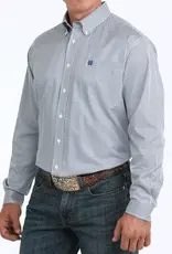 Cinch Mens Cinch Long Sleeve Royal Stripe Tencel Button Western Arena Shirt