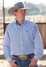 Cinch Mens Cinch Long Sleeve Royal Stripe Tencel Button Western Arena Shirt