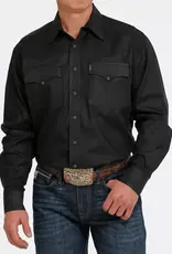Cinch Mens Cinch Solid Black Long Sleeve Classic Western Snap Shirt