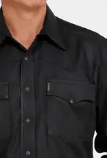 Cinch Mens Cinch Solid Black Long Sleeve Classic Western Snap Shirt