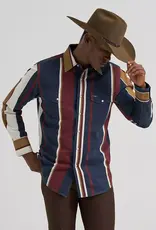 Mens Wrangler Vintage Brushpopper Long Sleeve Classic Western Snap Shirt